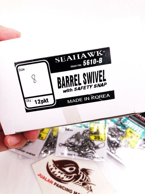 SEAHAWK BARREL SWIVEL WITH SAFETY SNAP , BLACK NICKEL c.jpg