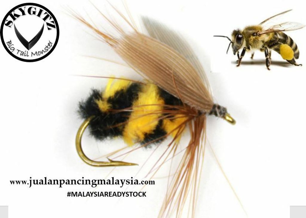 SKYGITZ MALAYSIA Artificial Insect Bait Bumble Bee Honeybee Bait ULTRALIGHT SPIN FLY LURE.JPG