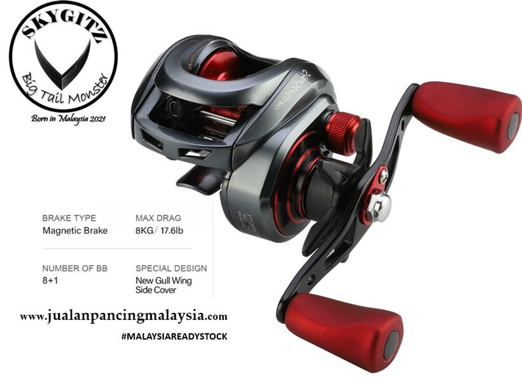 SKYGITZ MALAYSIA SS Lightweight design reel 8kg Magnetic Brake Fishing Bait Casting Reel ,LEFT Hand .jpg