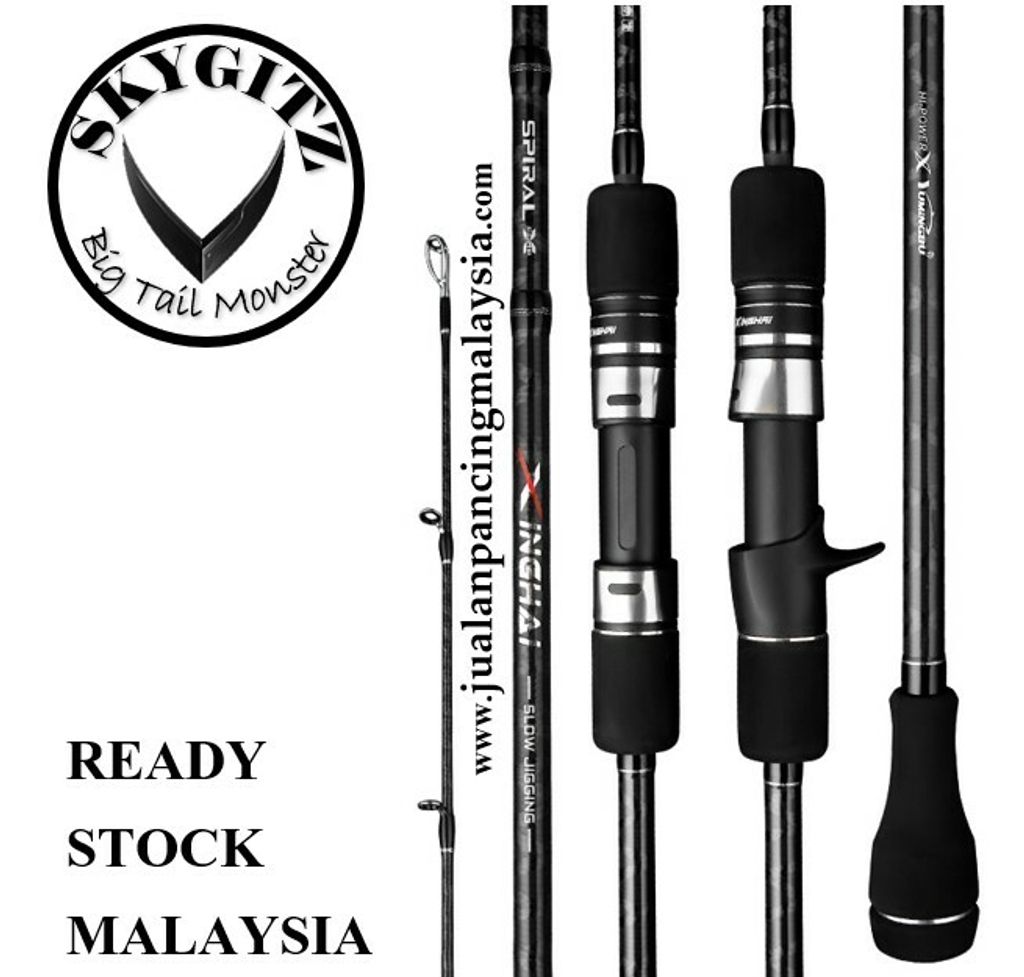 SKYGITZ MALAYSIA XINGHAI Black Stone Pitch Killer SPINNING AND Overhead Slow Jigging Rod PE 1.5-3.5 
