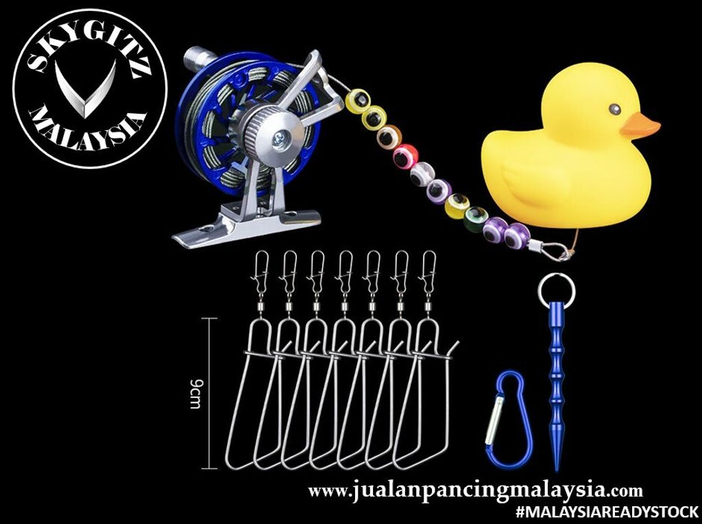 SKYGITZ MALAYSIA Live Fish Lock Reel Stainless Steel with Floats Fishing Accessories Gari Ikan Klip Ikan Hidup Pancing