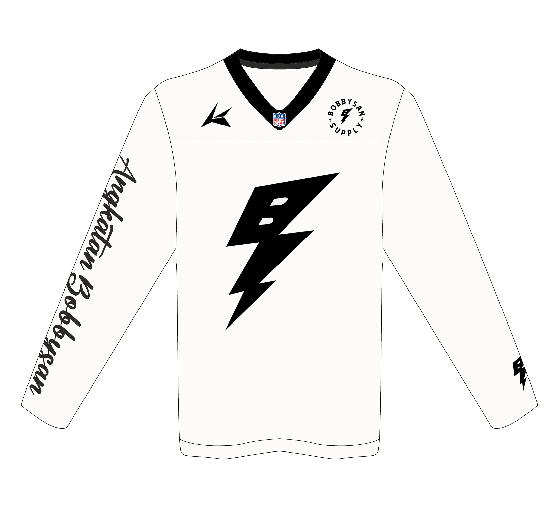 Cream Long Sleeve Jersey Mock Up Single