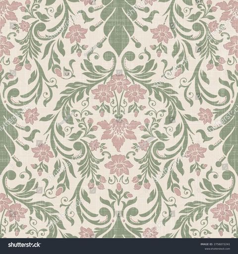 stock-vector-cute-floral-seamless-pattern-on-linen-texture-flower-vector-illustration-background-print-in-2756072241