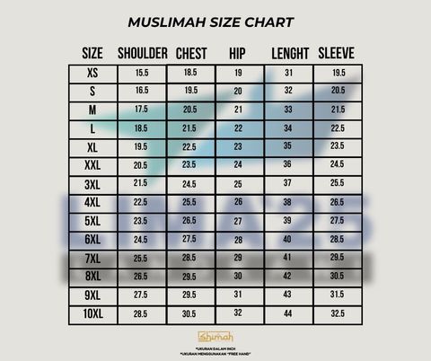 SIZE MUSLIMAH