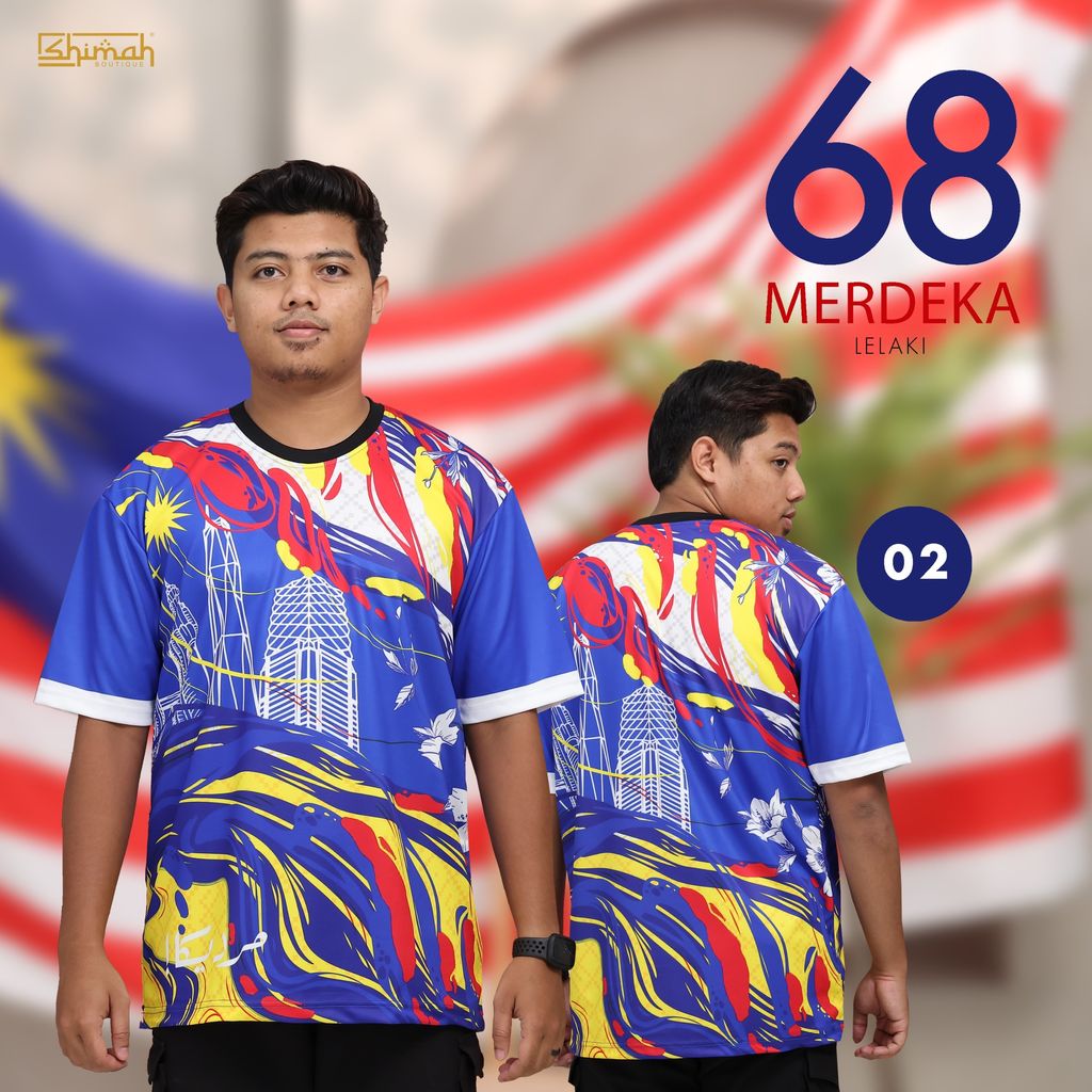 02 BIRU LELAKI ROUND NECK