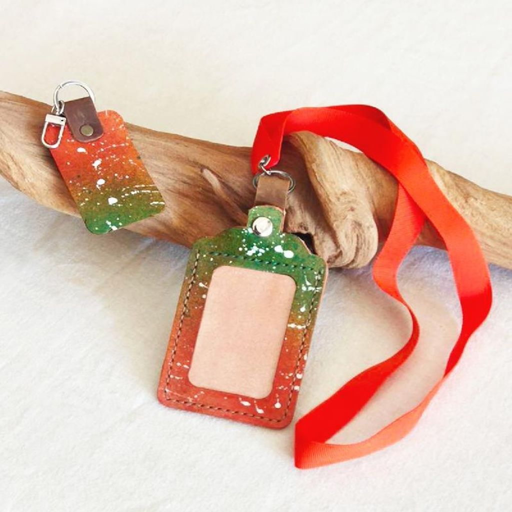 象香暙文創工作室-橫式證件(卡片、行李識別)套+鑰匙圈組合 款式隨機出貨