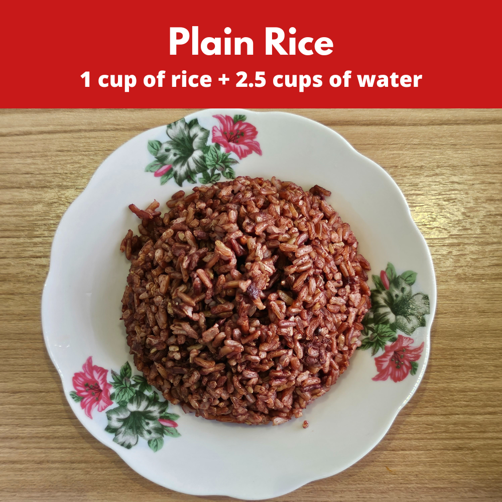 1 cup rice + 2.5 cups Water (YouTube Thumbnail)