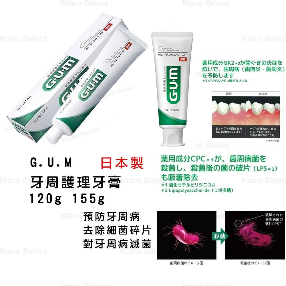 GUM牙膏 日本製【SUNSTAR】G.U.M牙周護理牙膏120g155g 日本牙膏 牙周護理 護理牙膏 藥用牙膏 藥用