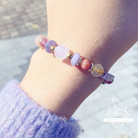 喜代子水晶訂製 塔羅靈數礦石七脈輪 生命靈數加強版 水晶手鍊 流年運勢招財事業 手環 人緣桃花 水晶手鍊 海藍寶 月光石