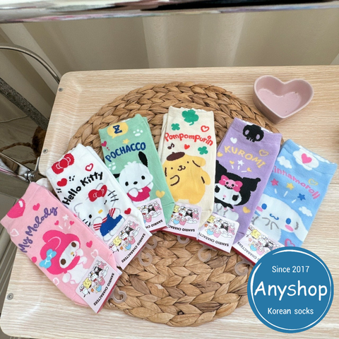 Anyshop韓國襪 三麗鷗角色兒童短襪 庫洛米 童襪 蛋黃哥 凱蒂貓 卡通短襪 韓襪 韓國襪 26001