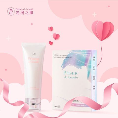 絲柔淨肌洗顏露+絲緞光漾水感面膜(4入)