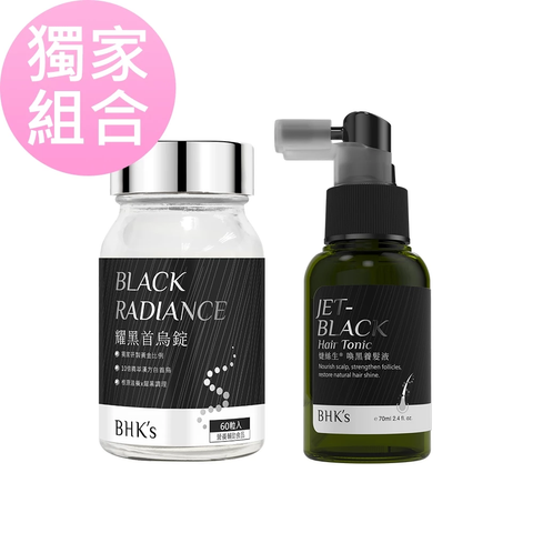 【BHK's】耀黑首烏錠 60粒 + 婕絲生喚黑養髮液 70ml 1