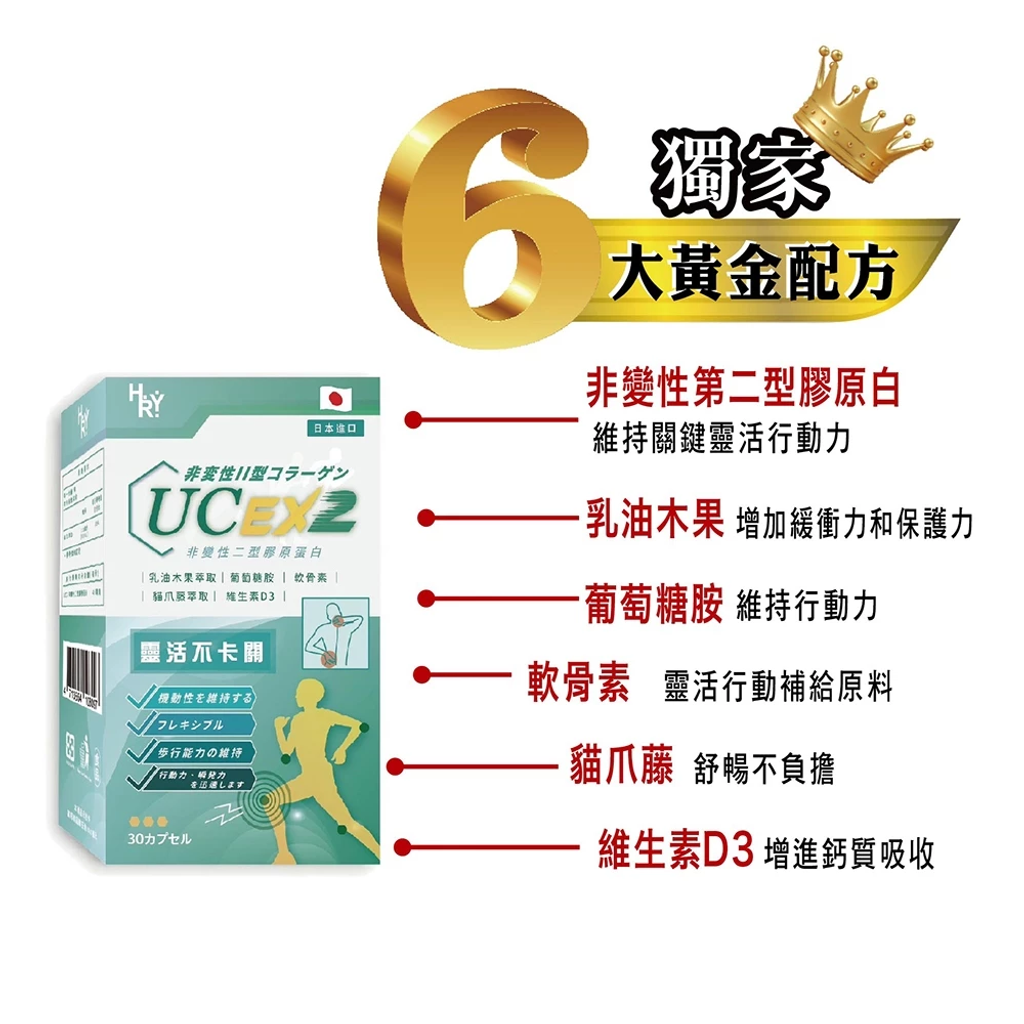 【普頓生技】日本專利 高含量UCII 40mg顆 (30顆盒) 6