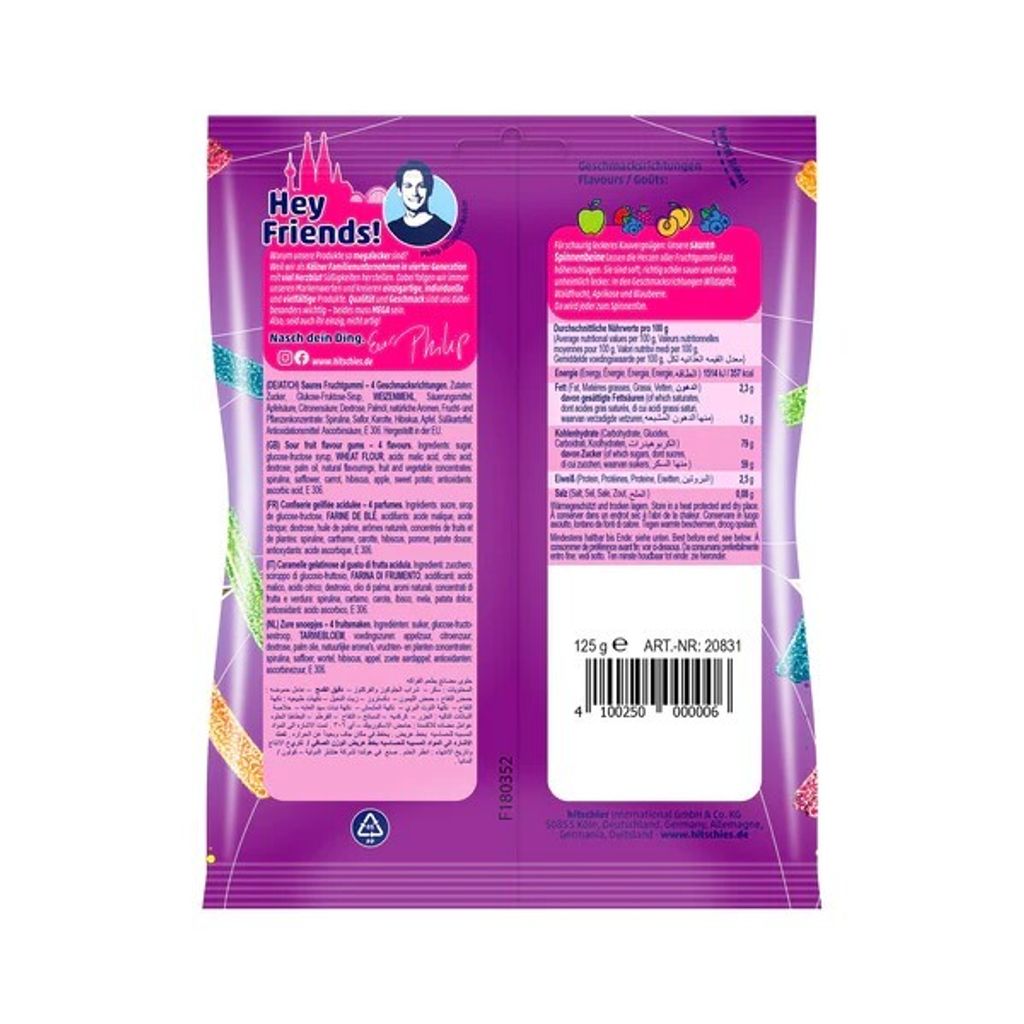 希奇仕 酸甜Q彈蜘蛛腳 素食水果軟糖 1