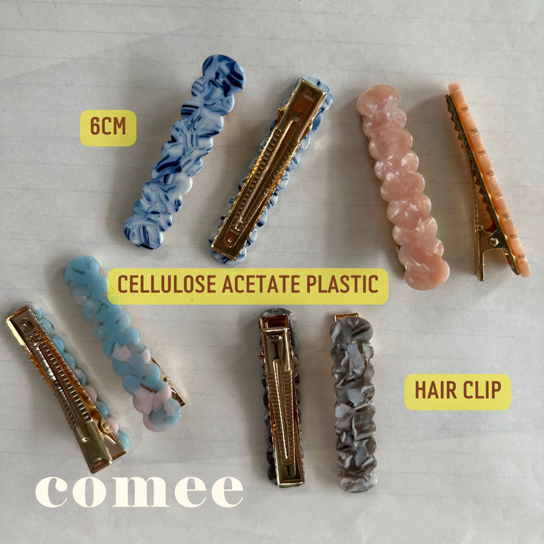 Marble Theme Round Wavy Hair Clip