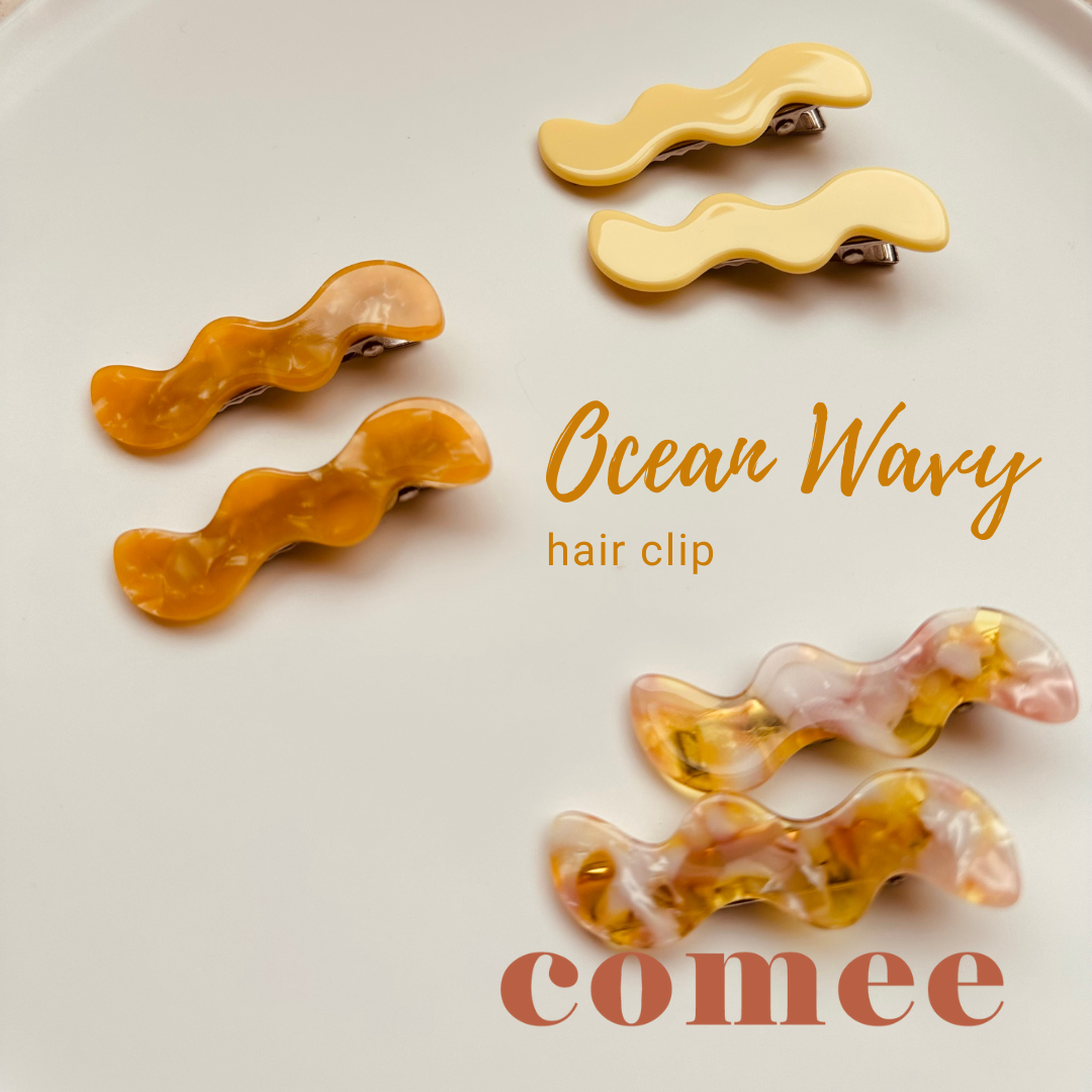 Ocean Wavy hair clip Yellow Sienna (3)