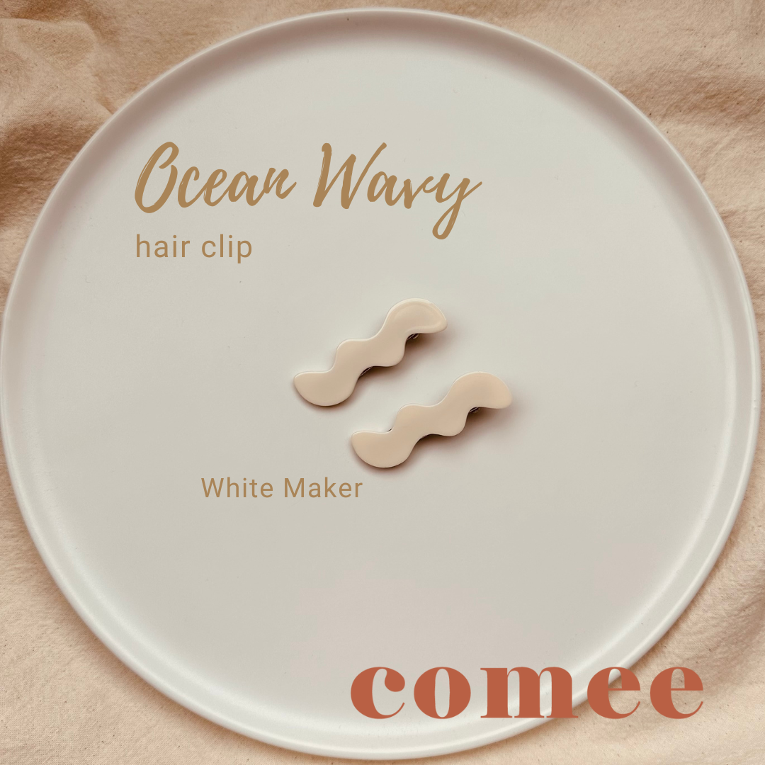 Ocean Wavy hair clip Travertine (5)