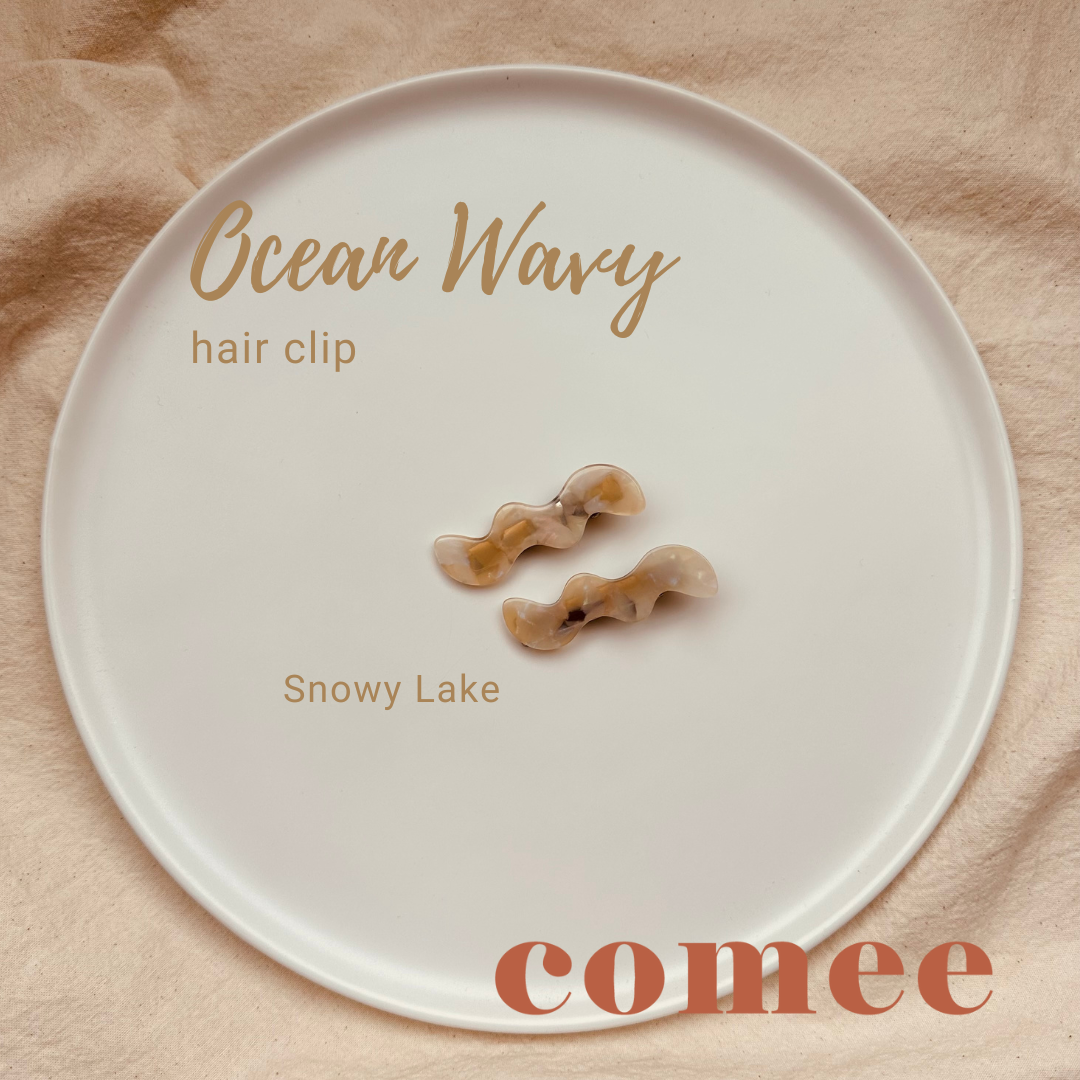 Ocean Wavy hair clip Travertine (7)