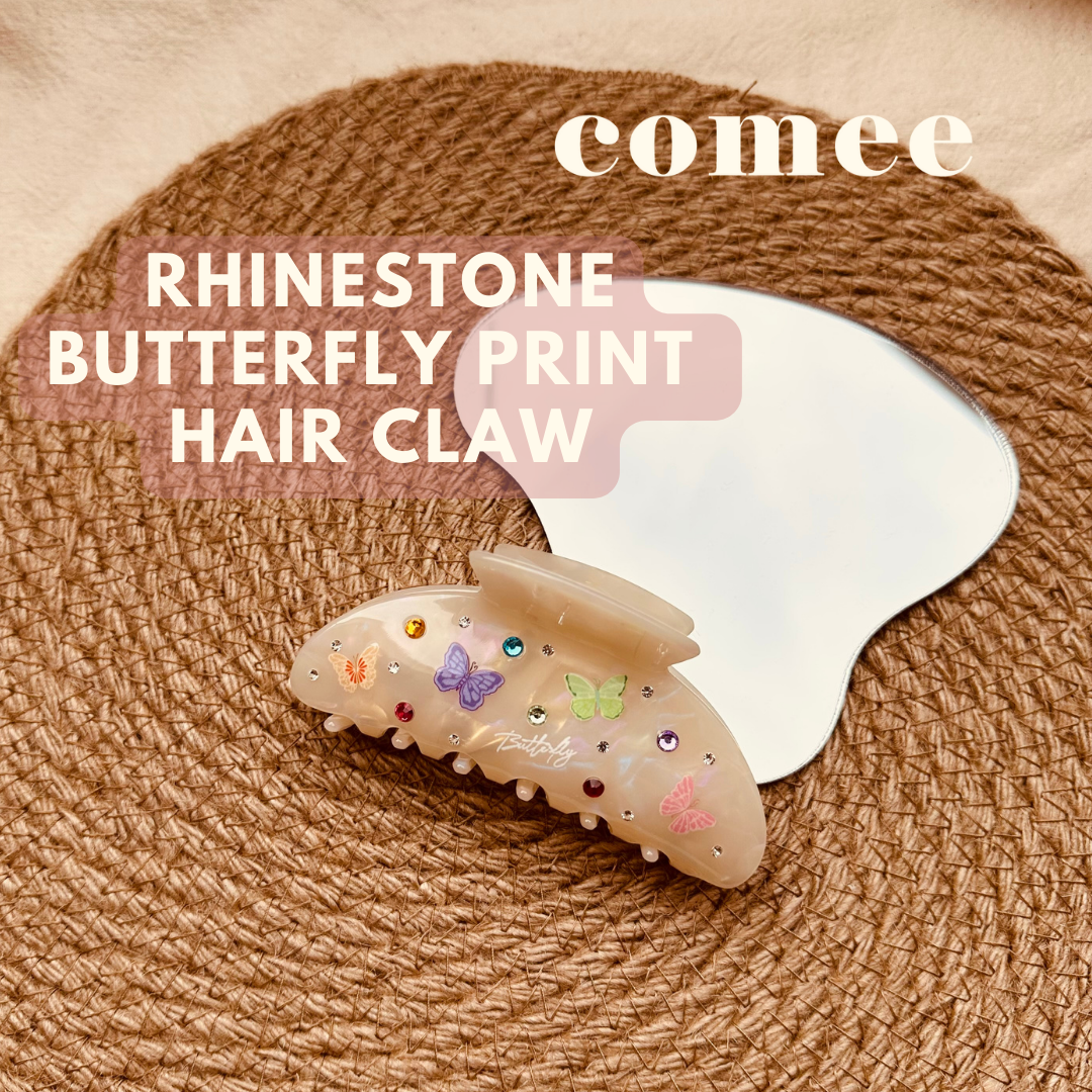 Rhinestone Butterfly Print  Hair Claw (3)
