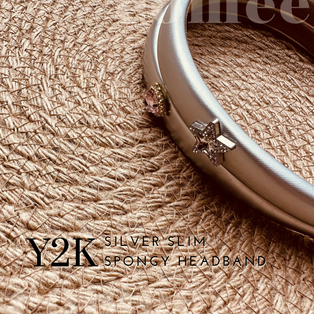 y2k silver slim spongy headband (4)