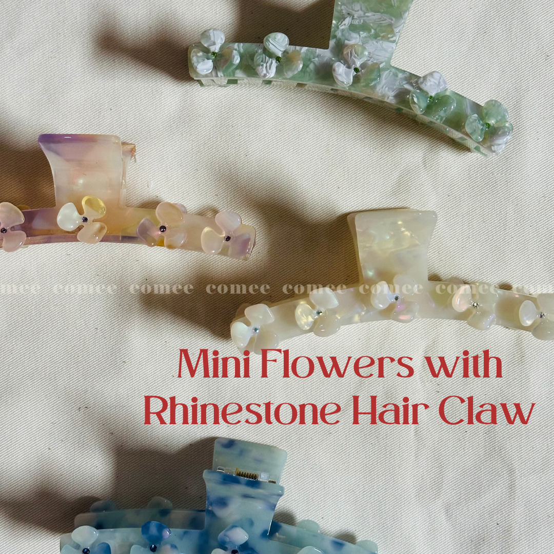 Mini Flowers with Rhinestone Hair Claw (1)