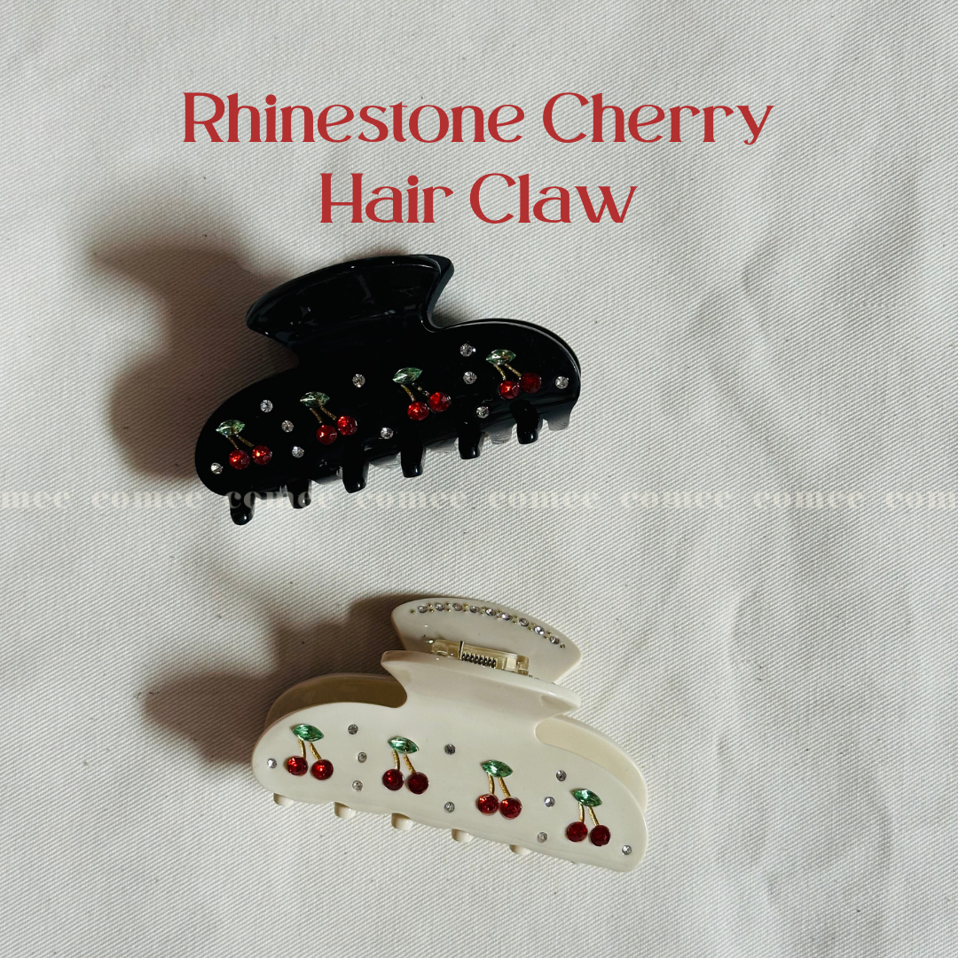 Rhinestone Cherry Hair Claw