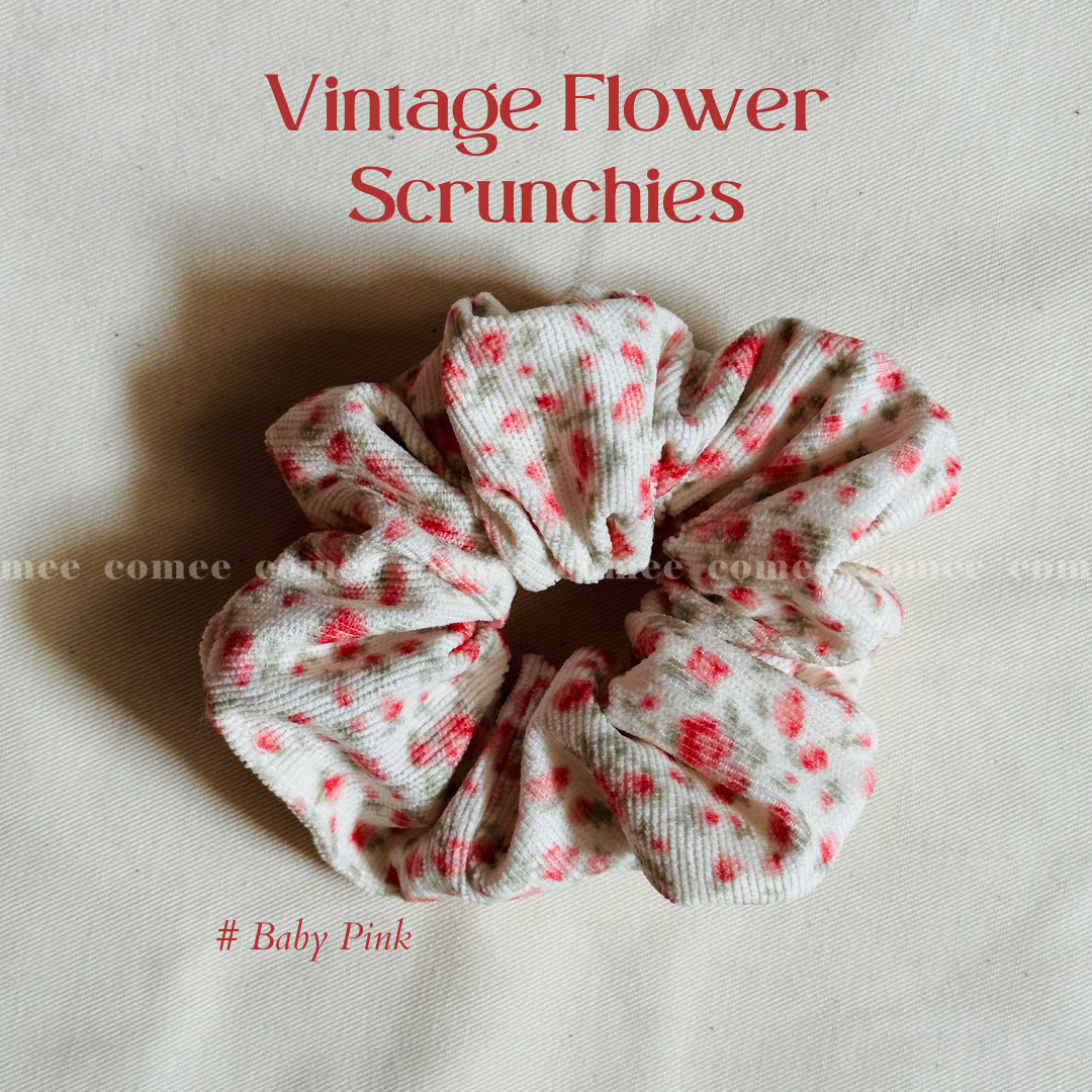 Vintage Flower  Scrunchies (2)