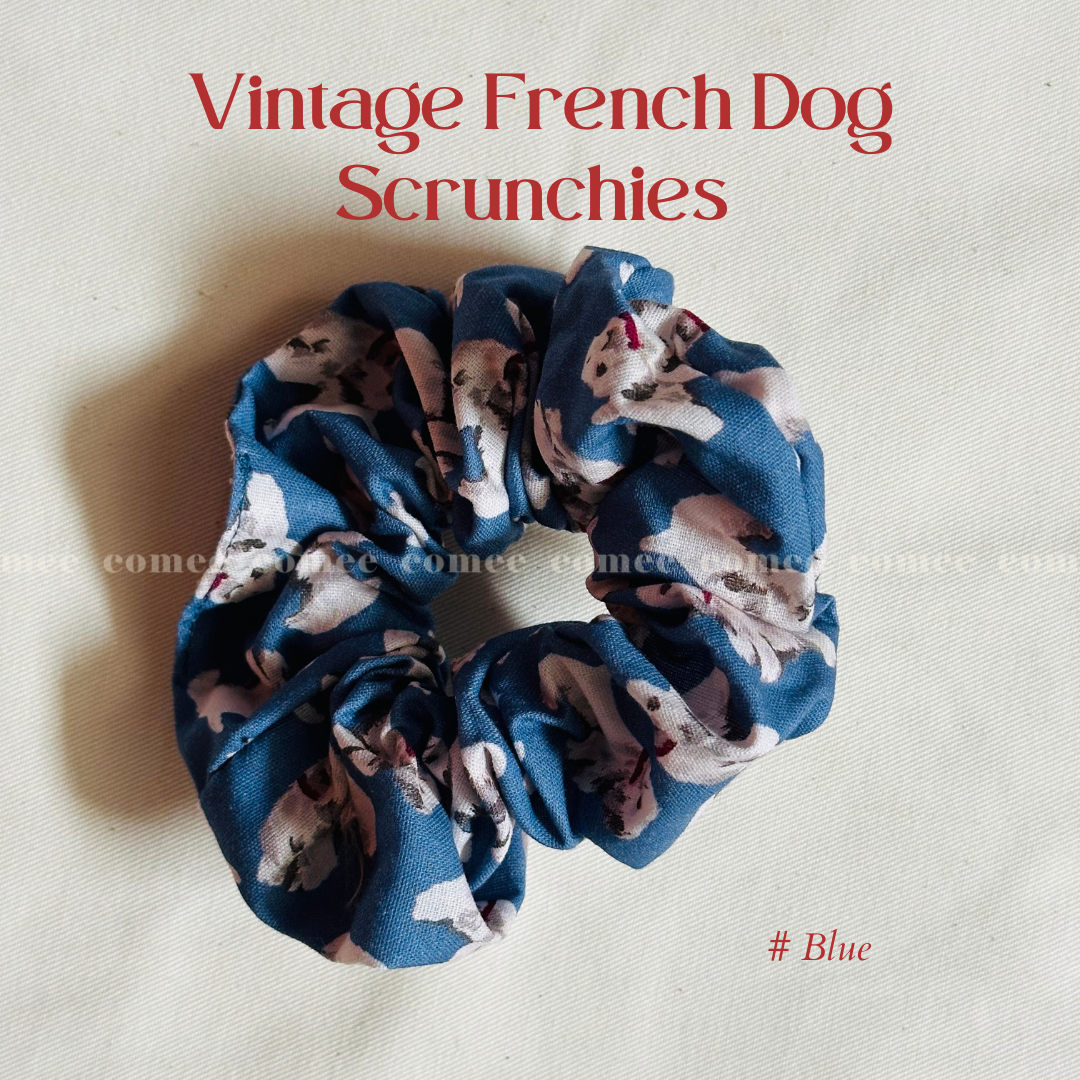 Vintage French Dog Scrunchies 