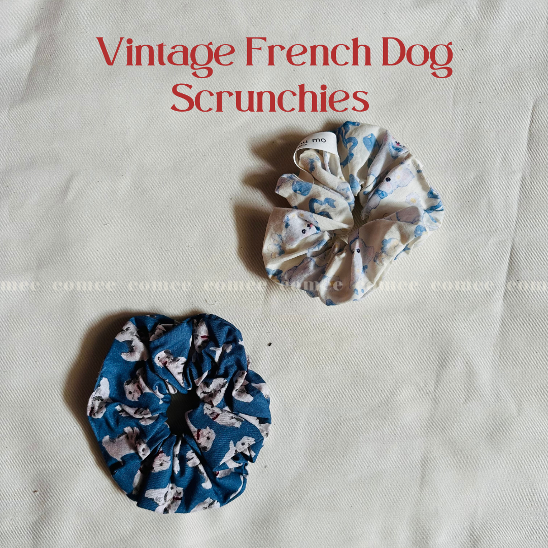 Vintage French Dog Scrunchies  (3)