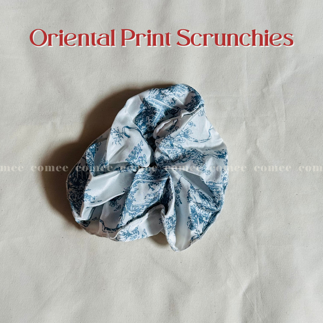 Oriental Print Scrunchies