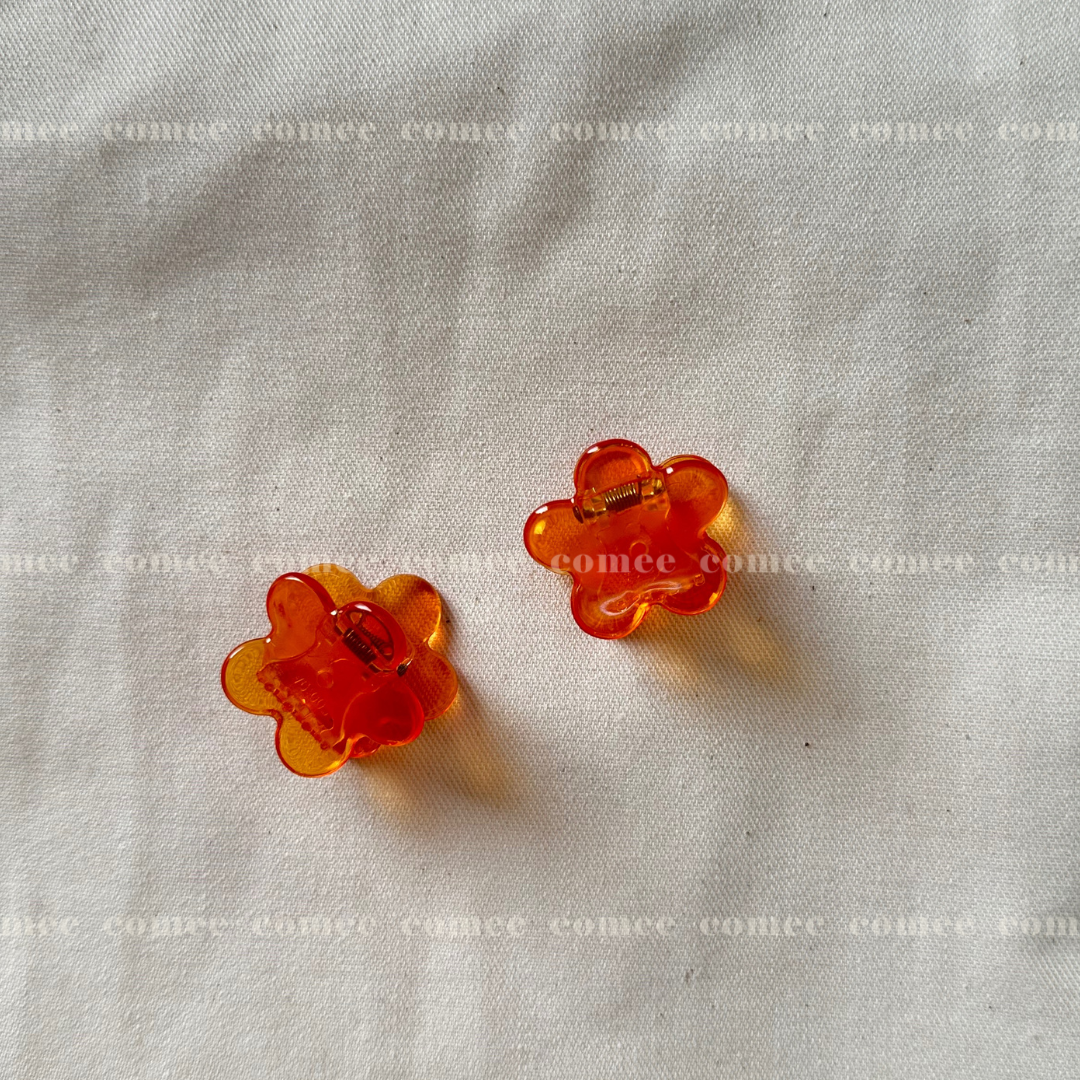 _Sparkling Juice Series Flower Mini ClipsPair orange