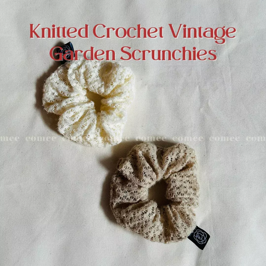 Knitted Crochet Vintage Garden Scrunchies