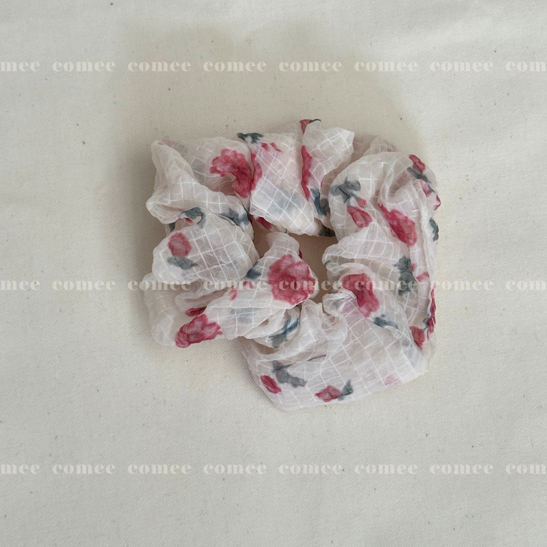 Floral Mesh Scrunchies (Summer series)