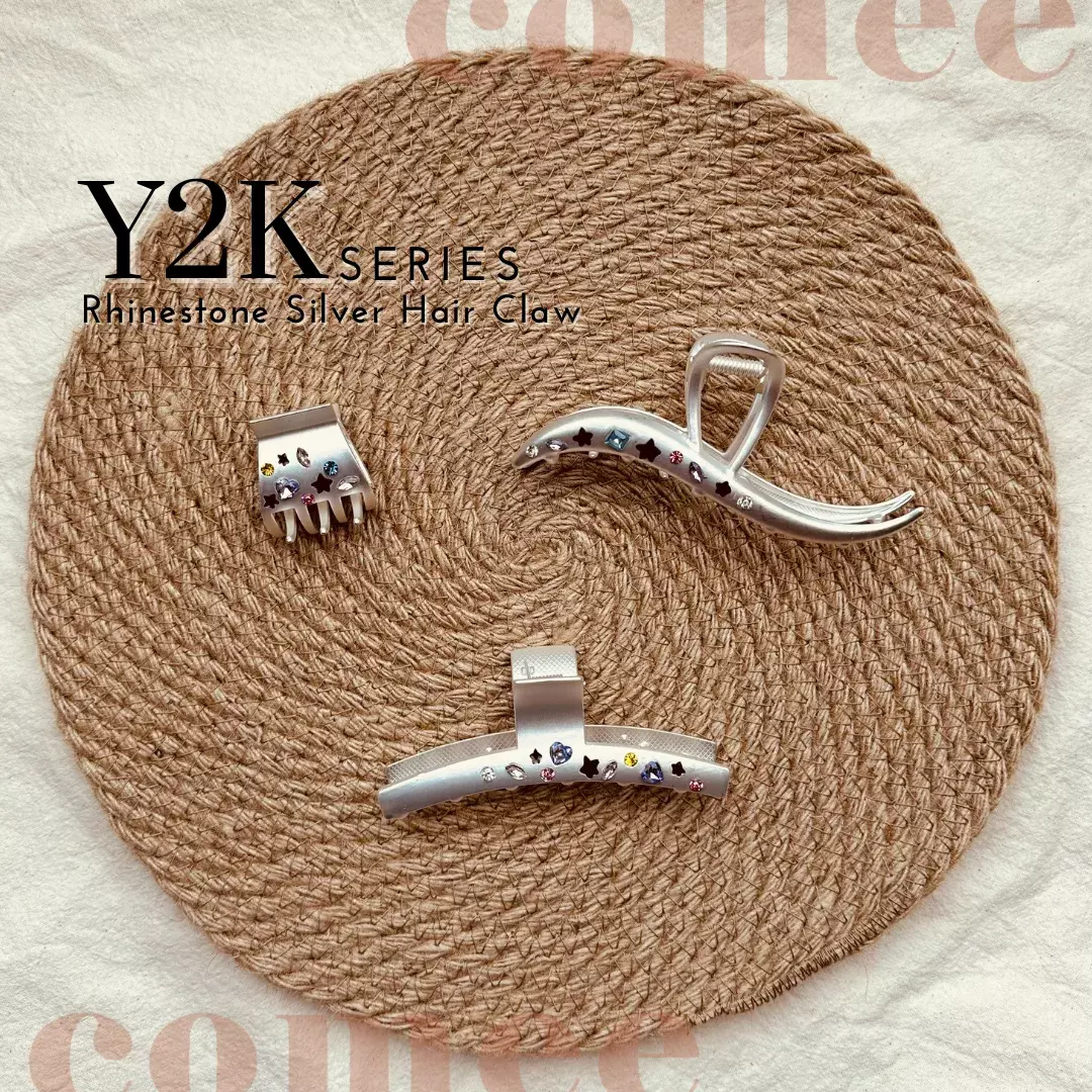 y2k Rhinestone Silver Hair Claw 