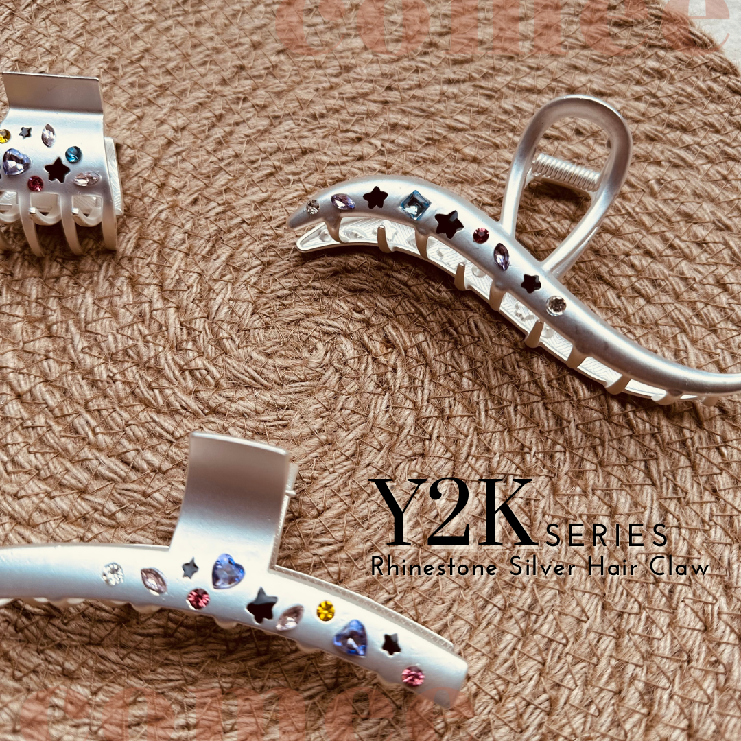 y2k Rhinestone Silver Hair Claw  (6)