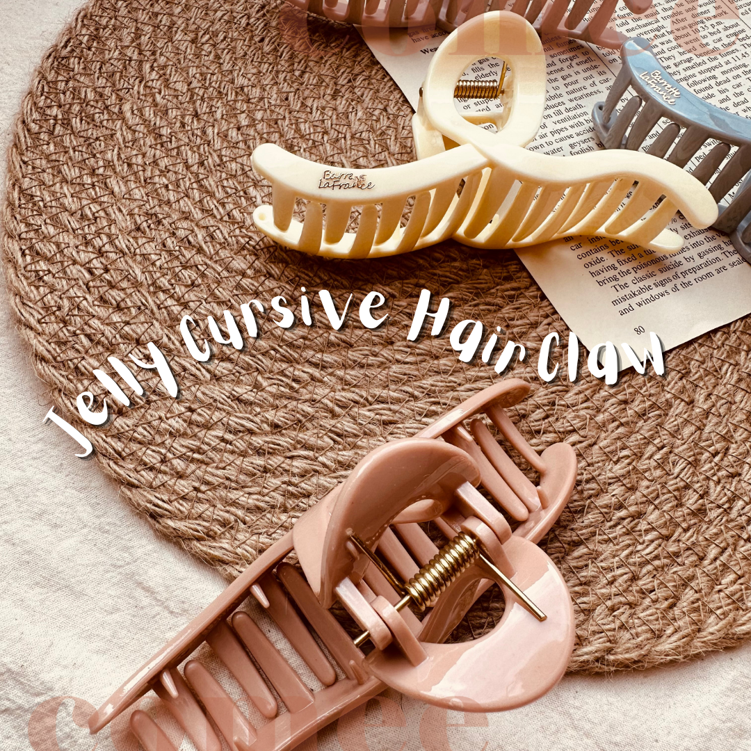 Jelly Cursive Hair Claw (3)