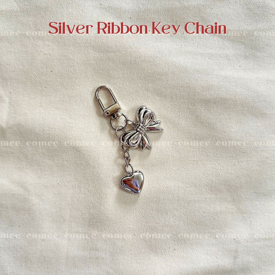 Silver Ribbon Key Chain