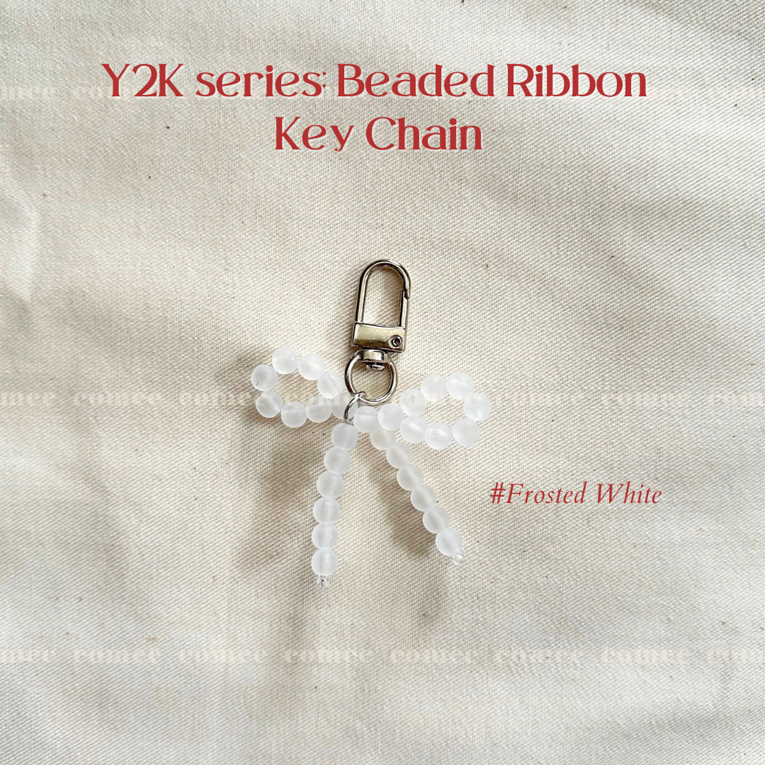 Y2K series Beaded Ribbon  Key Chain (2)