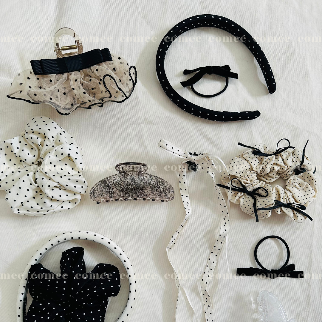 Polka Dots series Net Lace Hair Claw (2)