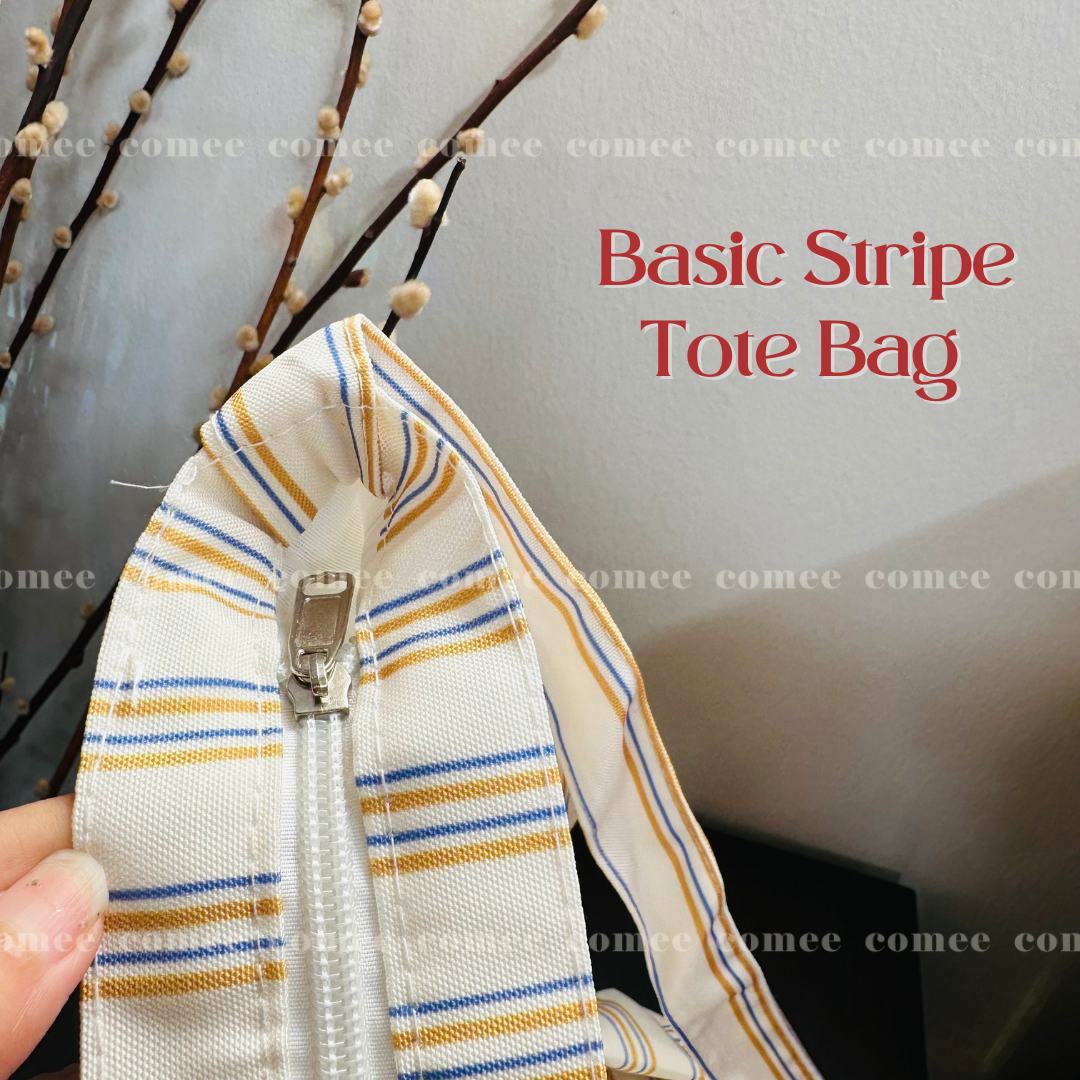 Basic Stripe Tote Bag - Green (3)