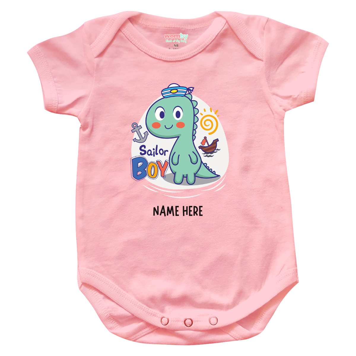 dino 1 - Womby Baby Rompers pink