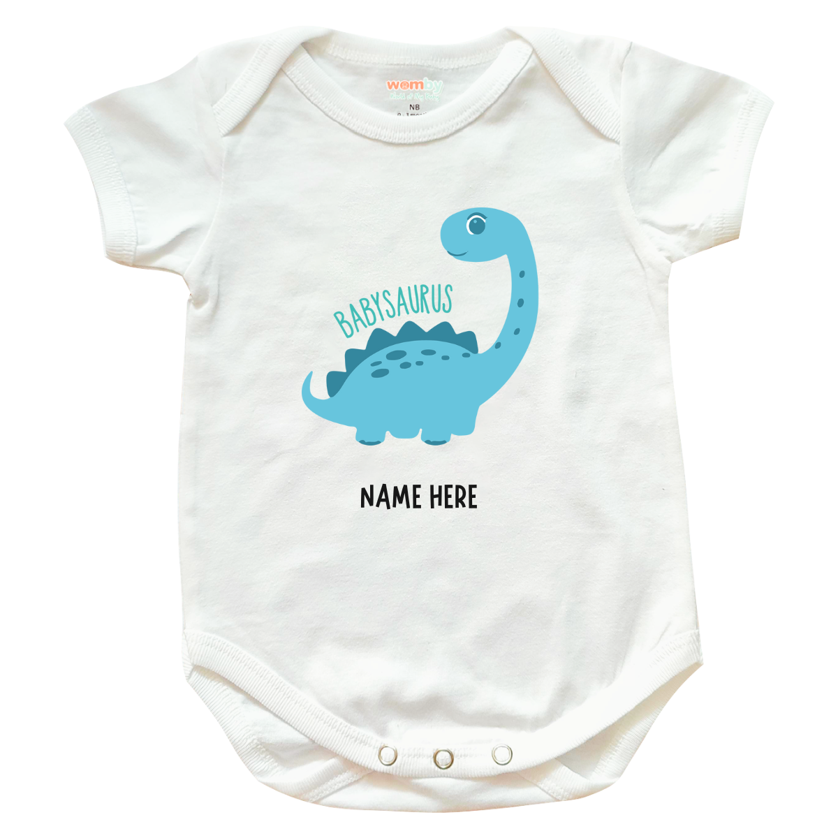 dino 4 Womby baby rompers white