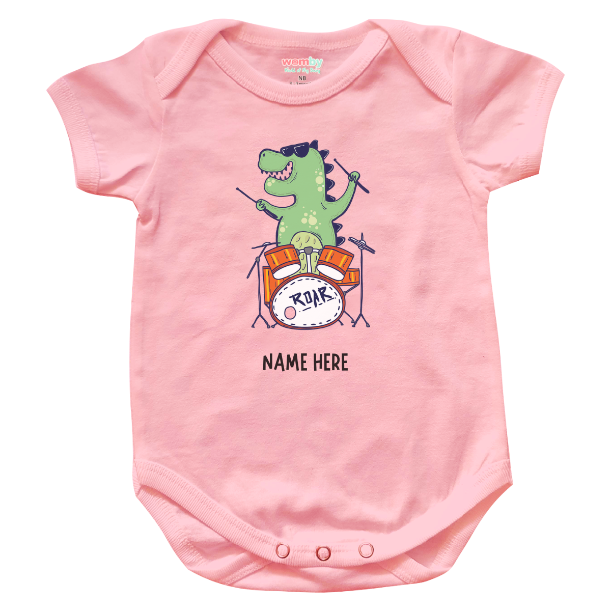 dino 5 Womby baby rompers pink