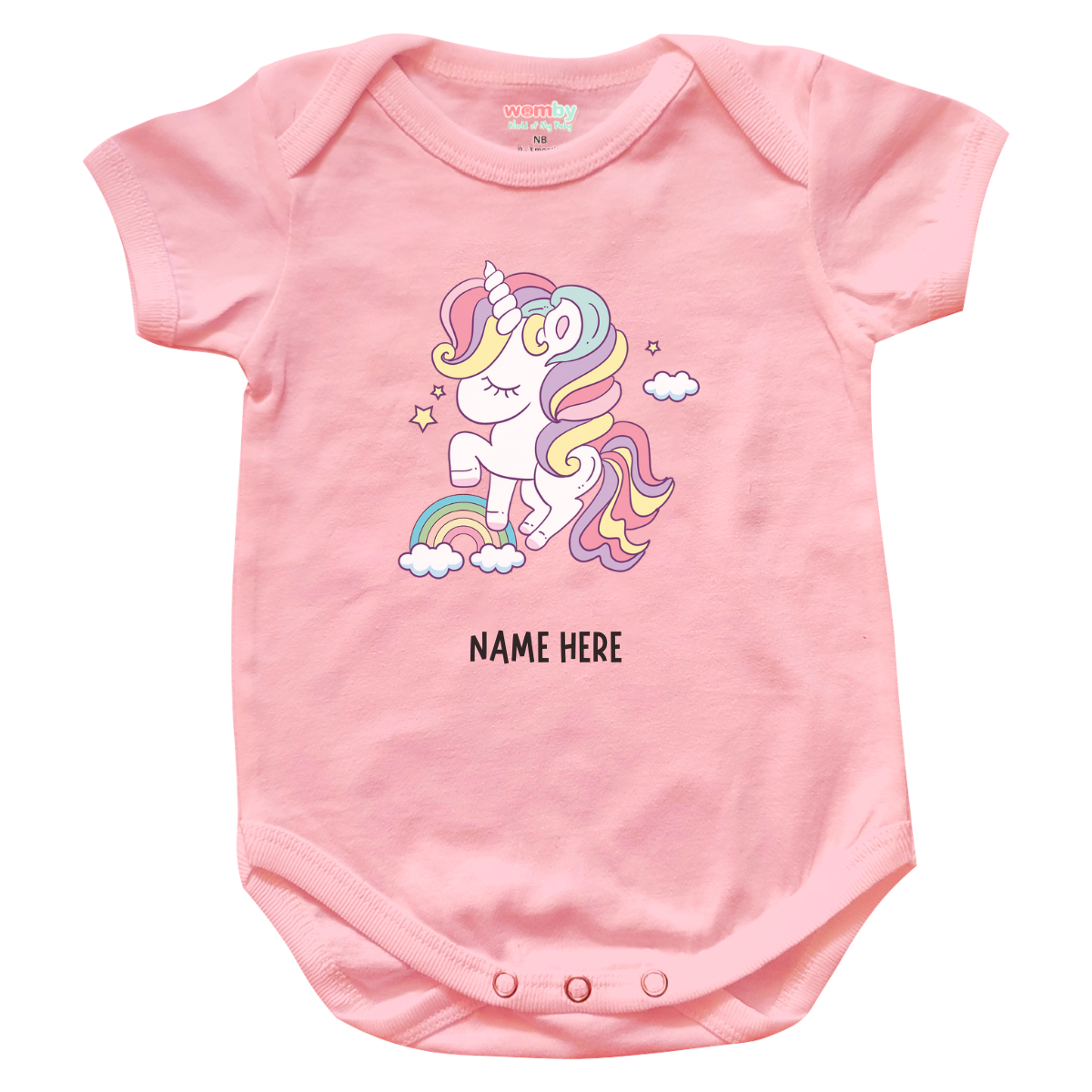 unicorn 2 Womby baby rompers pink