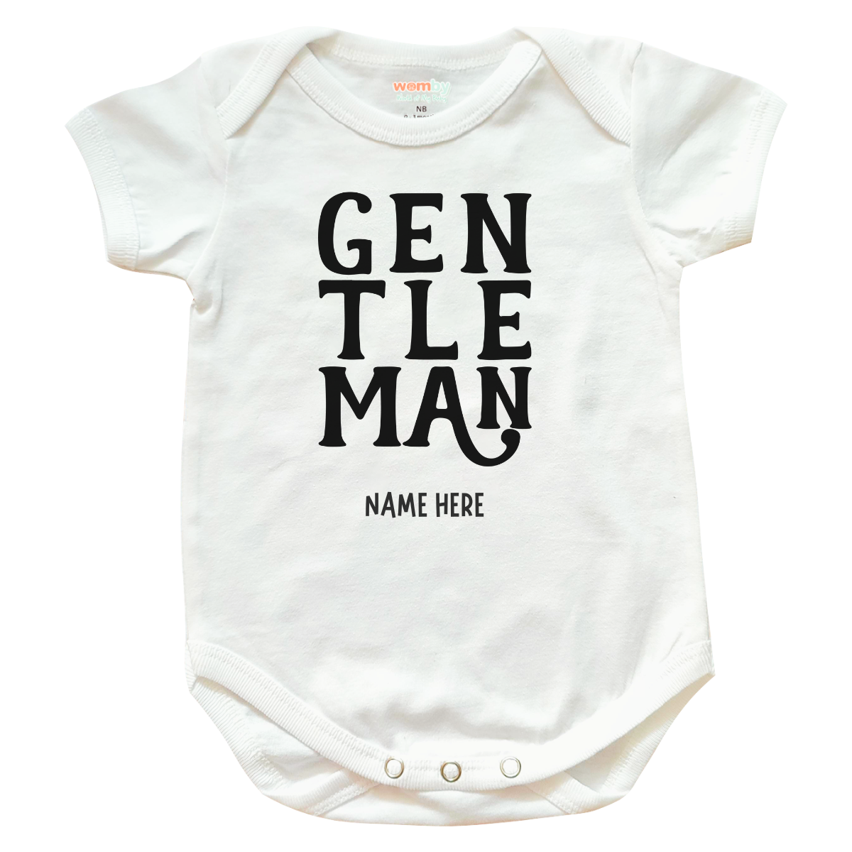 gentlemen womby baby rompers white