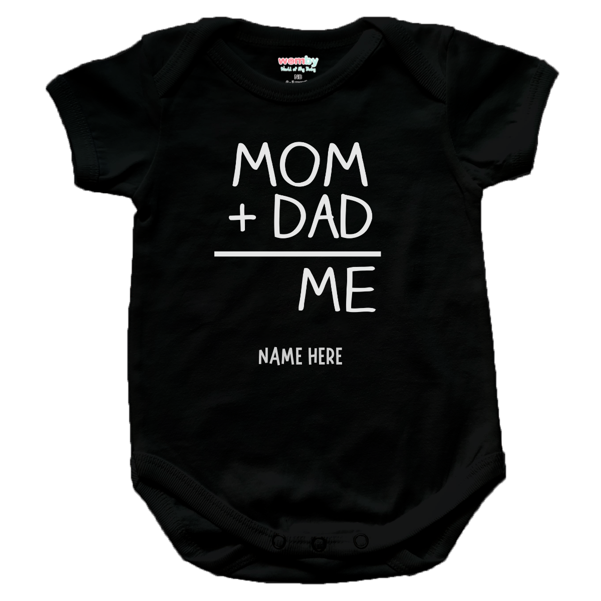 mom dad Womby baby rompers black