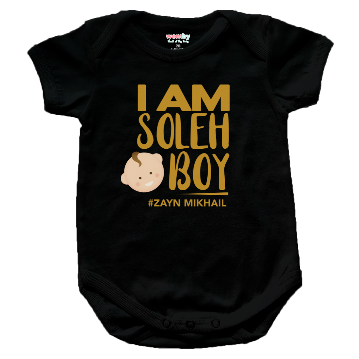 i am soleh boy Womby baby rompers white