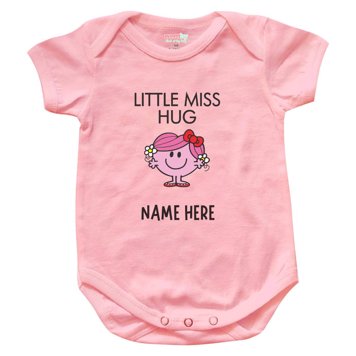 little miss hug Womby baby rompers pink