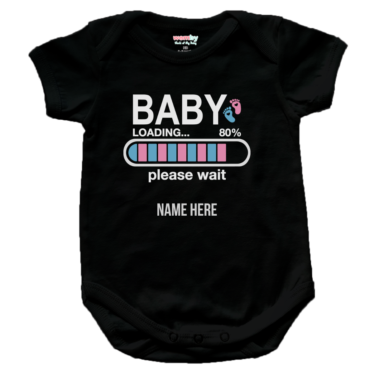 baby loading Womby Baby Rompers black