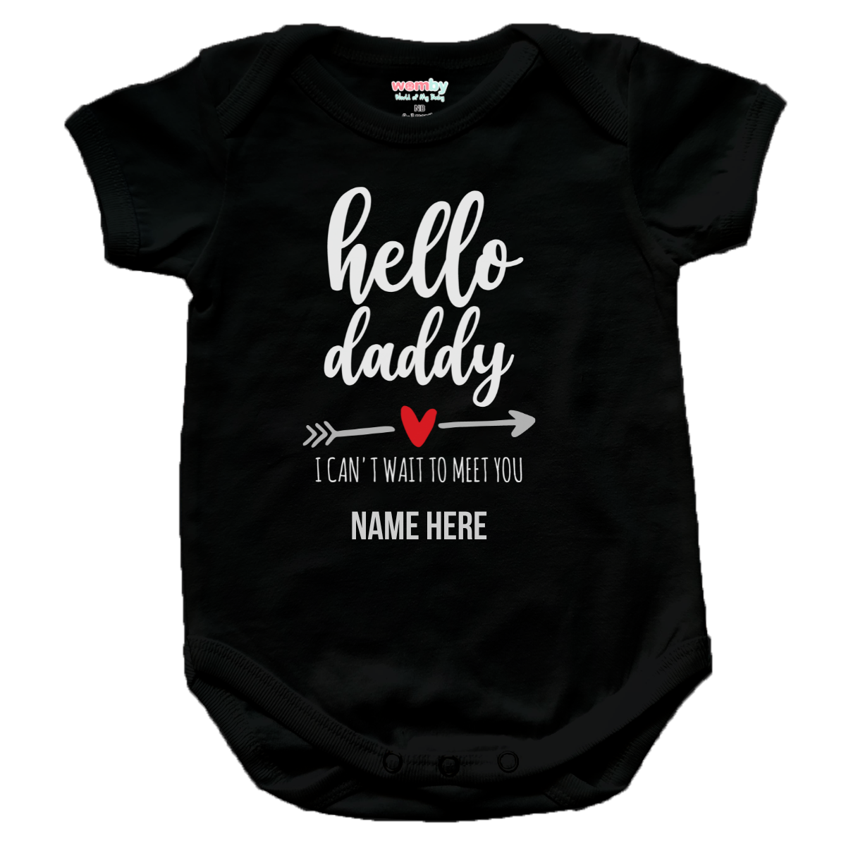 hello daddy - Womby Baby Rompers black